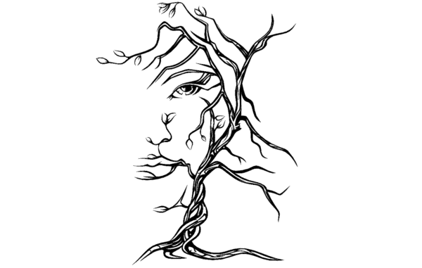 Metal vægkunstpanel / dekoration - Kvindeansigt