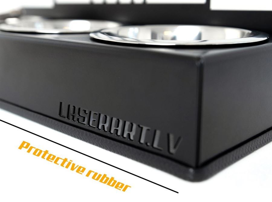 3-Bowl Dog Feeder, Bull Terriers Dog breed, Raised Feeding Station
